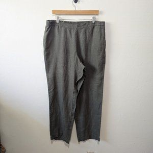 J. Jill Green Wide Leg Linen Pull On Pants Size Large
